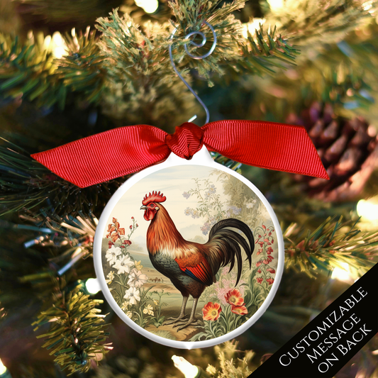 Chicken Ornament - Rooster Décor, Rooster Paining, Christmas Gift