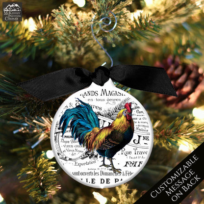 Rooster Décor - Christmas Ornament, Shabby Chic Décor, Chicken Gifts