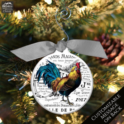 Rooster Décor - Christmas Ornament, Shabby Chic Décor, Chicken Gifts