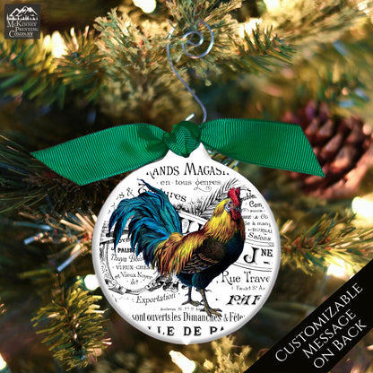 Rooster Décor - Christmas Ornament, Shabby Chic Décor, Chicken Gifts
