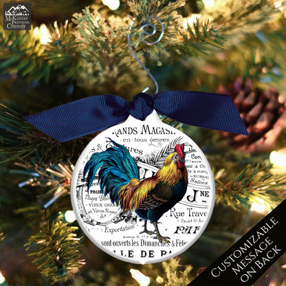 Rooster Décor - Christmas Ornament, Shabby Chic Décor, Chicken Gifts