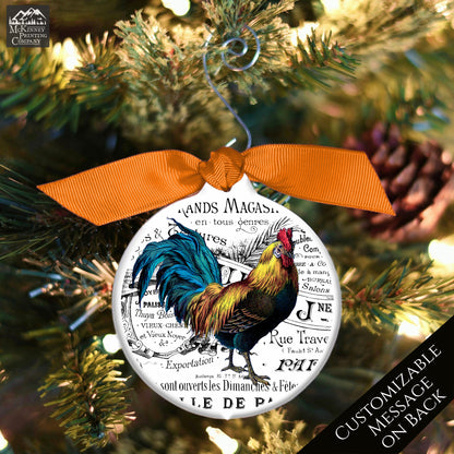 Rooster Décor - Christmas Ornament, Shabby Chic Décor, Chicken Gifts