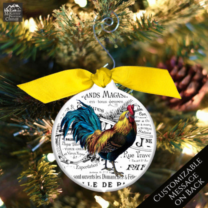 Rooster Décor - Christmas Ornament, Shabby Chic Décor, Chicken Gifts