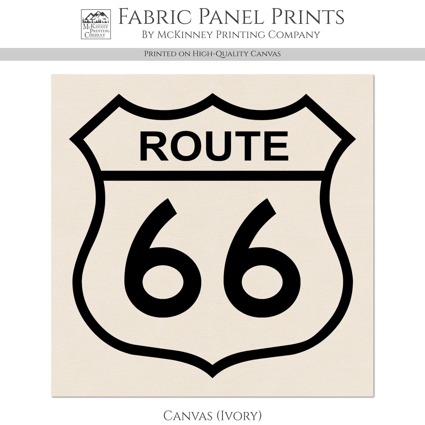 Route 66 - Retro Travel Fabric, Sign, Patriotic, Americana, Family Vacation, Road Trip, Vintage, Small Block Print, Quilting, Quilt