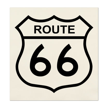 Route 66 - Retro Travel Fabric, Sign, Patriotic, Americana, Family Vacation, Road Trip, Vintage, Small Block Print, Quilting, Quilt