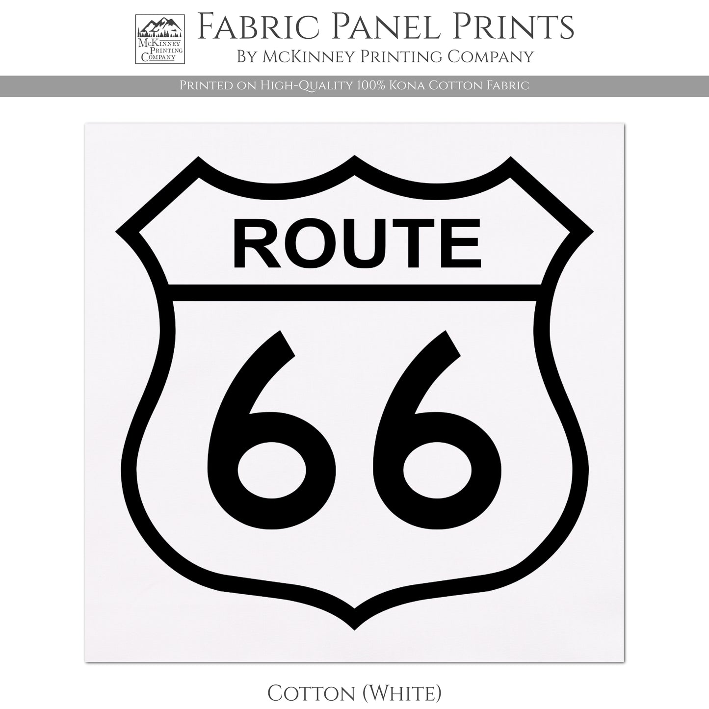 Route 66 - Retro Travel Fabric, Sign, Patriotic, Americana, Family Vacation, Road Trip, Vintage, Small Block Print, Quilting, Quilt