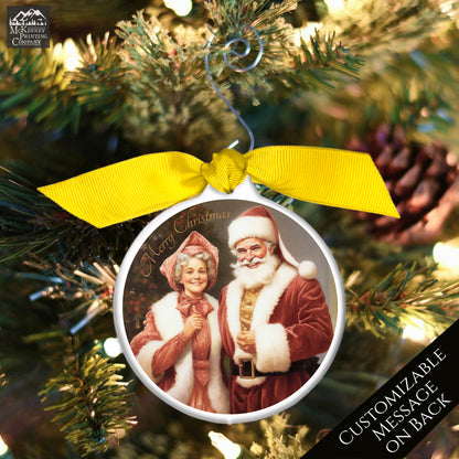 Victorian Christmas Ornaments - Vintage Santa, Mrs Clause, Shabby Chic