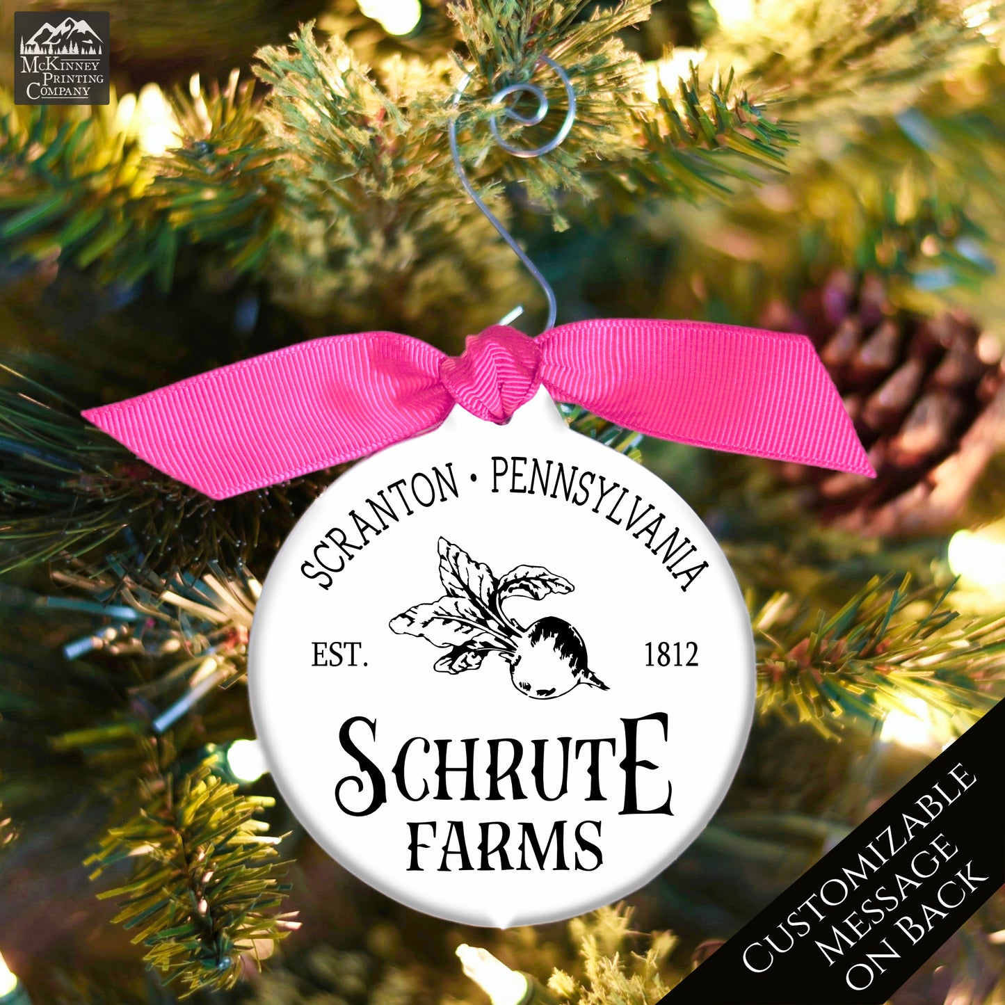 The Office TV Show - Christmas Ornament, Dwight, Schrute Farms, Funny