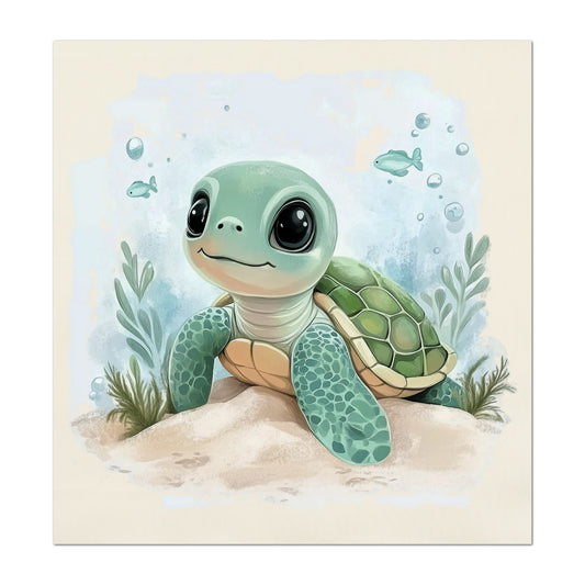 Sea Turtle Fabric - Baby Fabric Panels, Sea, Ocean, Boy, Blanket, Nursery Décor, Quilt Block, Cotton, Quilting
