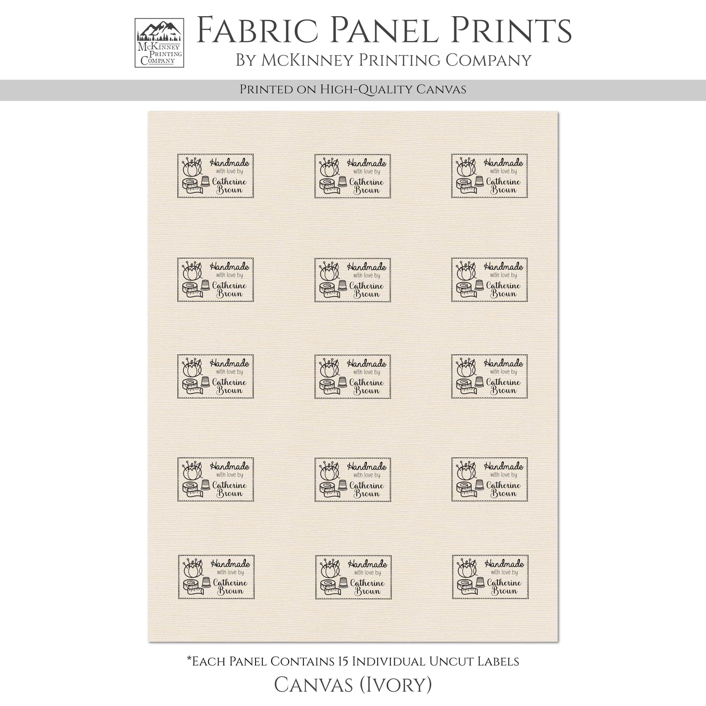 Quilt Labels - Handmade, Sewing Supplies, Fabric Tags, Personalized, Custom, Quilting, Craft, Cotton, Canvas