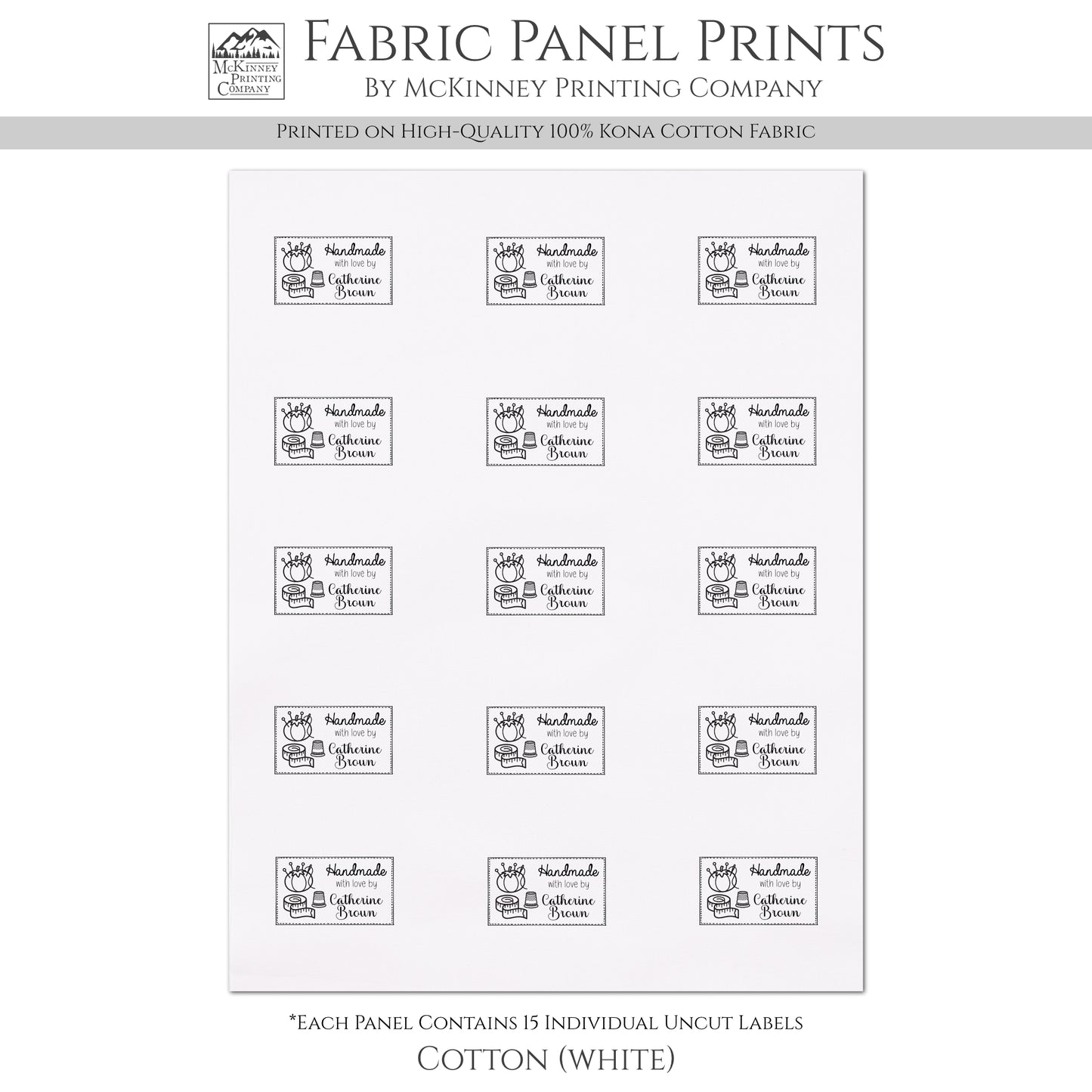 Quilt Labels - Handmade, Sewing Supplies, Fabric Tags, Personalized, Custom, Quilting, Craft, Cotton, Canvas