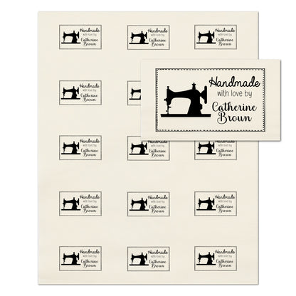 Quilt Labels - Handmade, Vintage Sewing Machine, Fabric Tags, Personalized, Custom, Quilting, Craft, Cotton, Canvas