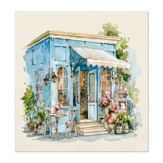 Shabby Art Boutique Shop - Shabby Chic Fabric, Paris Watercolor, French Country, Quilt Block, Cotton, Quilting