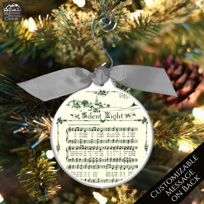 Silent Night Ornament - Christmas Sheet Music, Christian Gift, Hymn