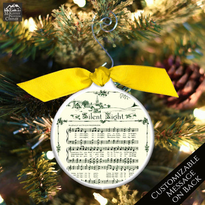 Silent Night Ornament - Christmas Sheet Music, Christian Gift, Hymn