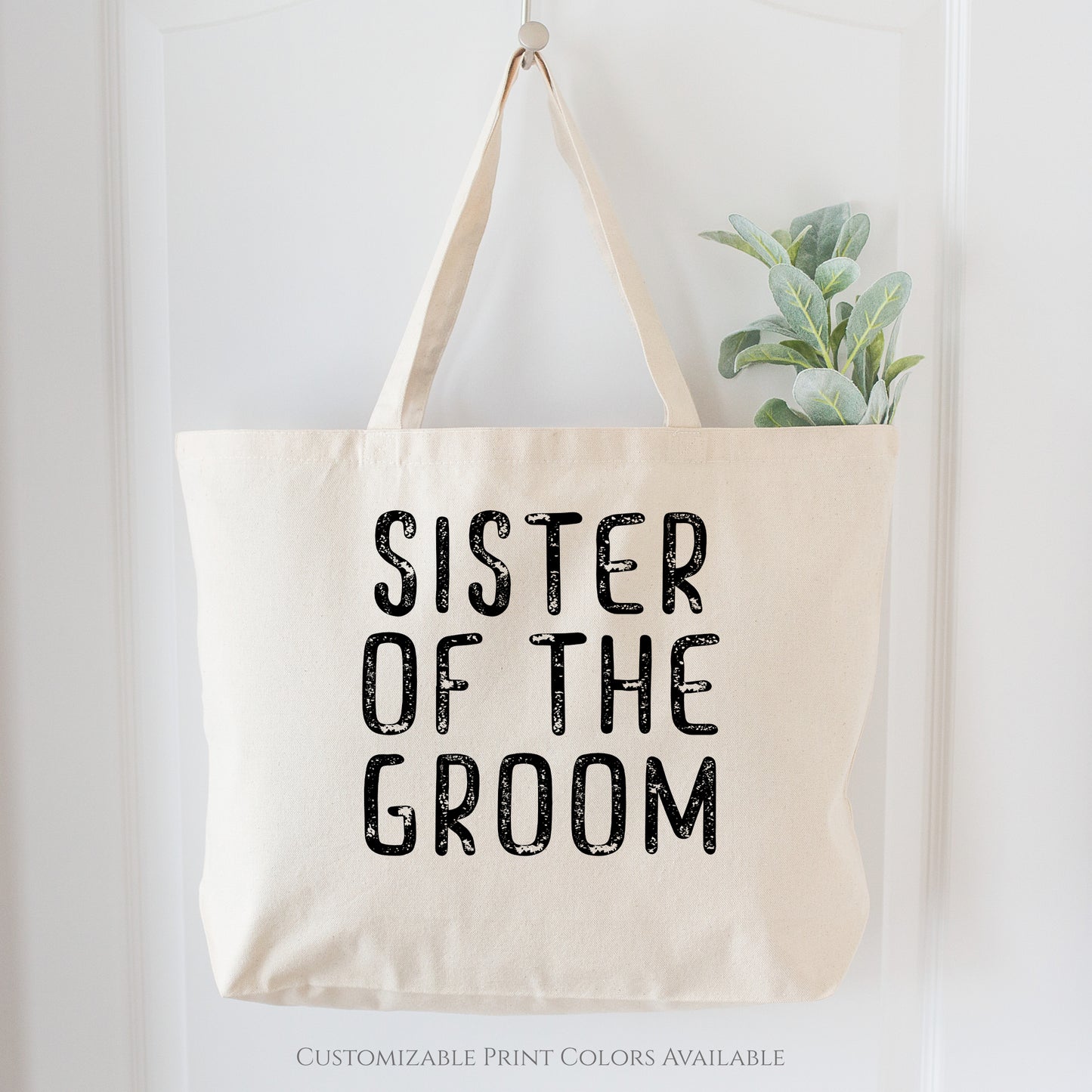 Bridesmaid Gift, Sister of the Groom, Canvas Tote Bag, Fabric Shoulder Bag, Wedding