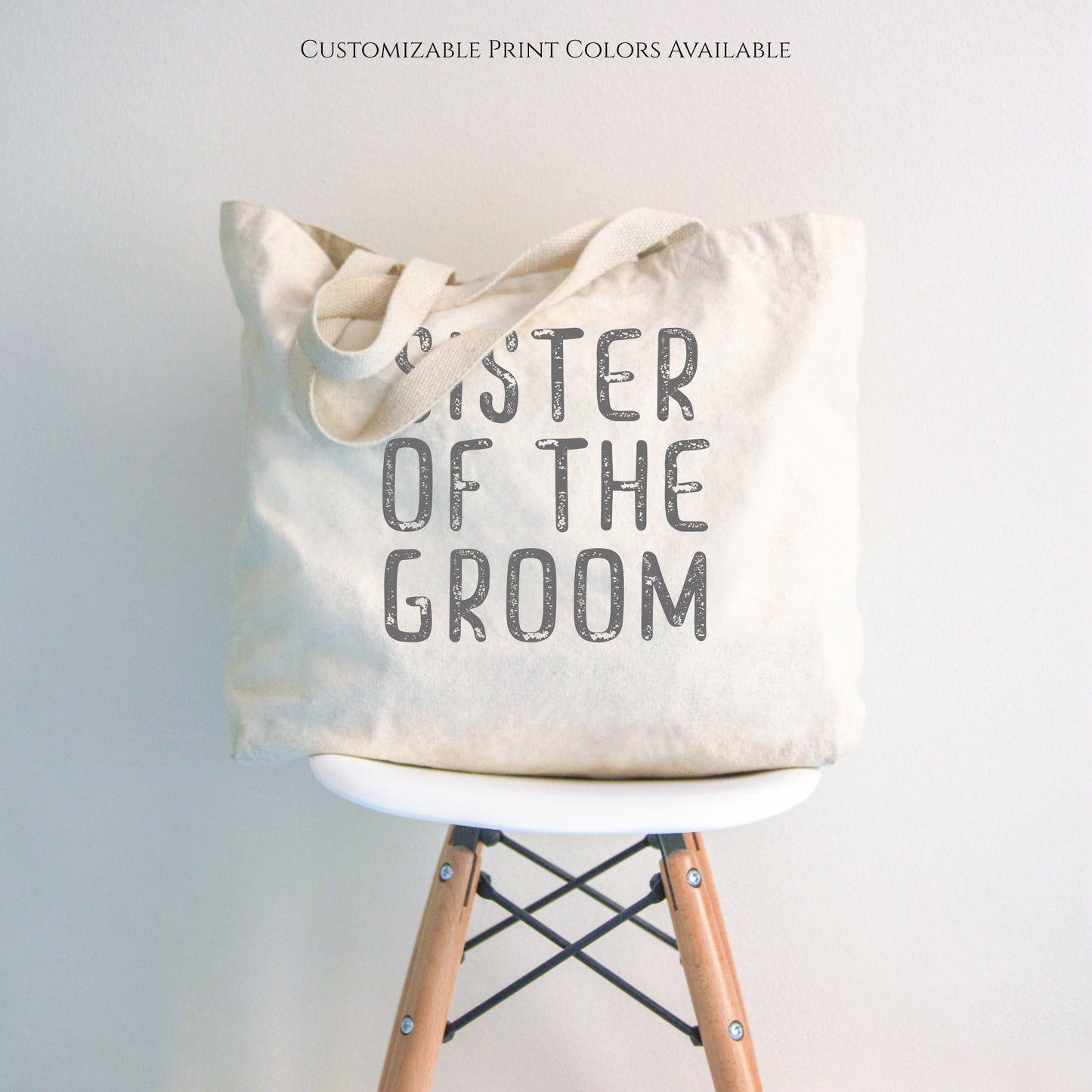 Bridesmaid Gift, Sister of the Groom, Canvas Tote Bag, Fabric Shoulder Bag, Wedding