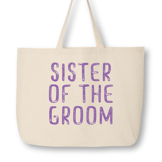 Bridesmaid Gift, Sister of the Groom, Canvas Tote Bag, Fabric Shoulder Bag, Wedding