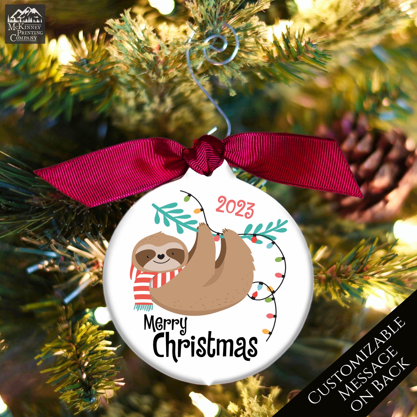 Sloth Décor - Christmas Ornament, Personalized, Sloth Gifts, Costa Rica