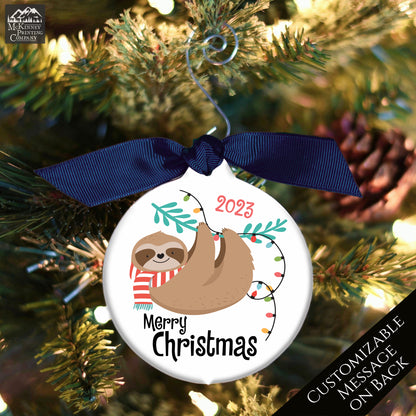 Sloth Décor - Christmas Ornament, Personalized, Sloth Gifts, Costa Rica