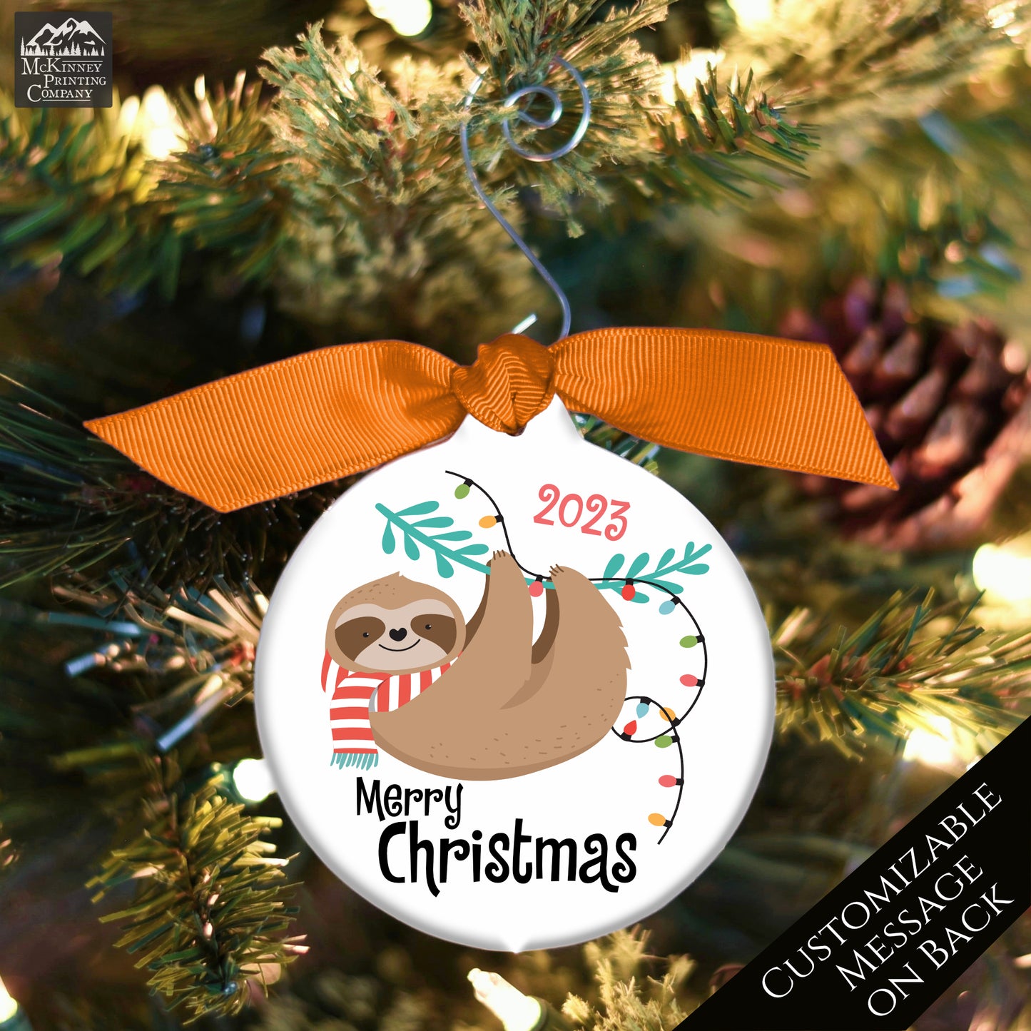 Sloth Décor - Christmas Ornament, Personalized, Sloth Gifts, Costa Rica