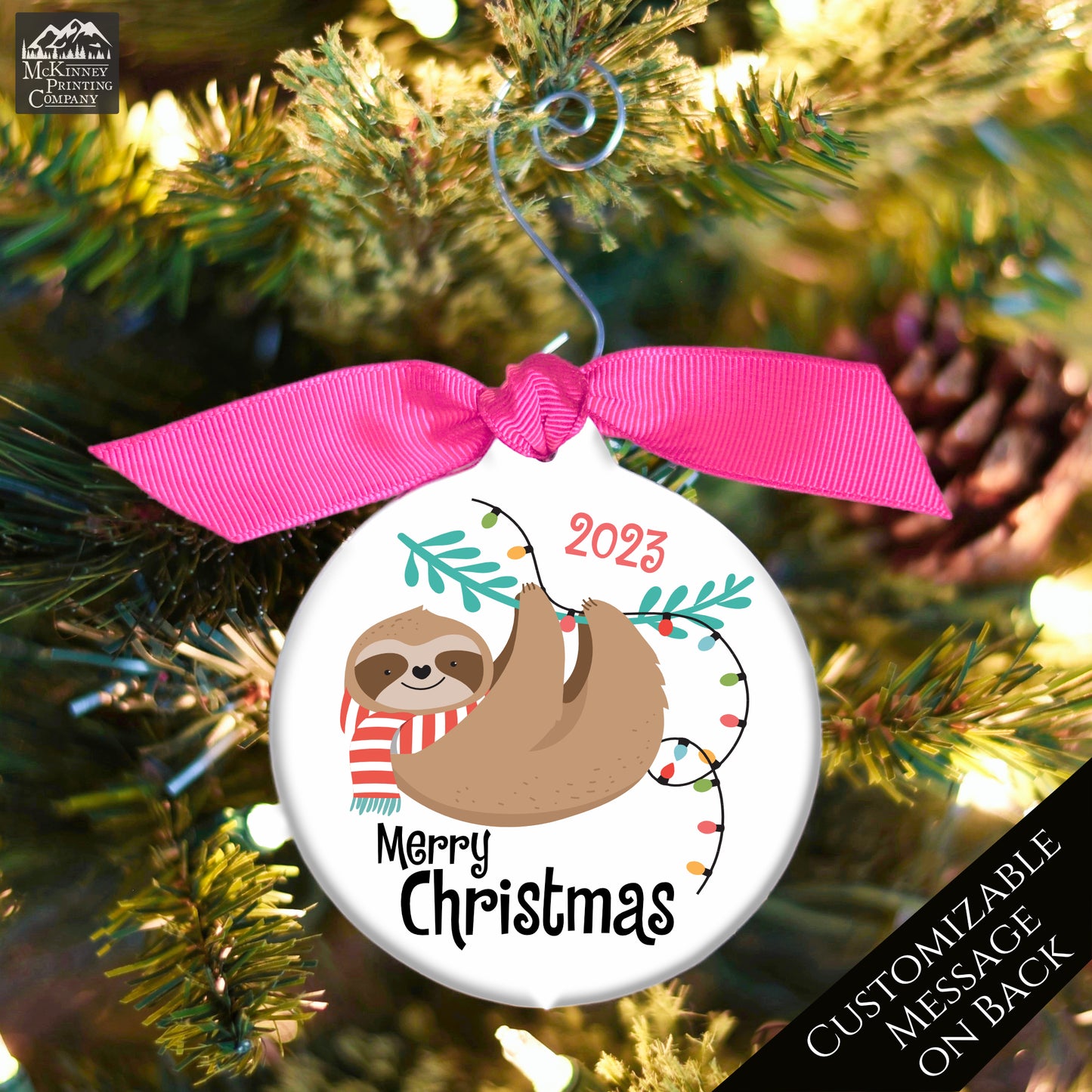 Sloth Décor - Christmas Ornament, Personalized, Sloth Gifts, Costa Rica