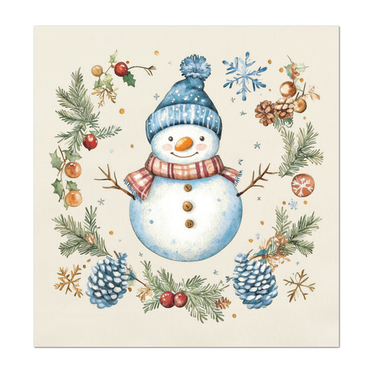 Snowman Fabric - Christmas Fabric Panel, Cotton, Holiday, Winter Decor, Wall Art, Large Print, Block Print, Cotton, Quilting, Quilt, Sewing
