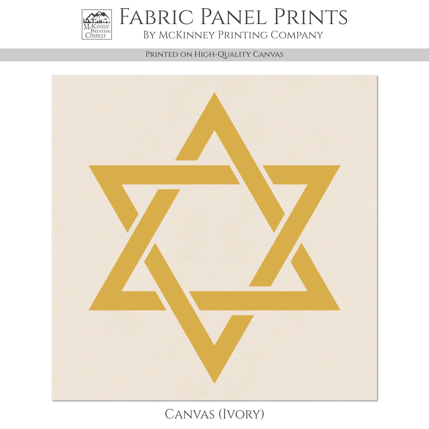 Jewish Fabric - Star of David, Quilt Block, Large Print Fabric, Quilt, Quilting, Wall Art, Cotton, Fabric Panel Print