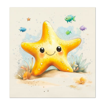 Starfish - Baby Fabric Panels, Sea, Ocean, Boy, Blanket, Nursery Décor, Quilt Block, Cotton, Quilting