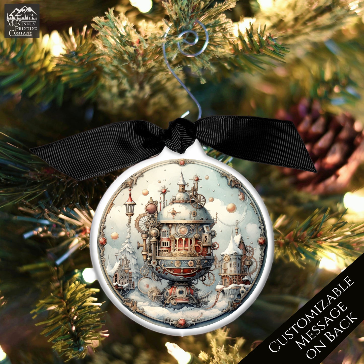 Steampunk Christmas - Ornaments, Fantasy Art, Personalize