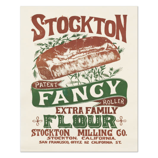 Flour Sack Fabric - Cooking, Food, Baking, Vintage, Feed, Antique, Large Print Fabric, Wall Art, Block Print Fabric, Cotton, Quilting