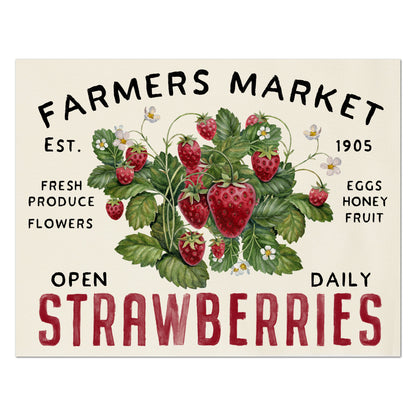 Strawberry Fabric, Farmers Market, Farmhouse, Blueberry, Quilt Block, Quilting, Sewing Supplies, Materials