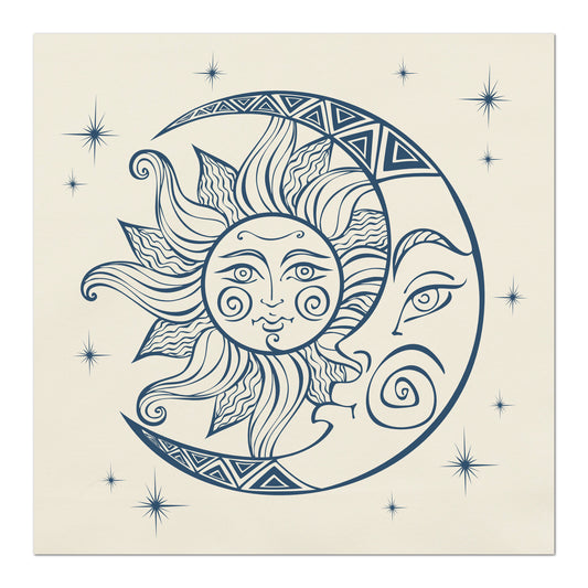 Sun and Moon and Stars Fabric Print