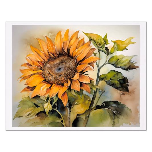 Watercolor Sunflower Fabric