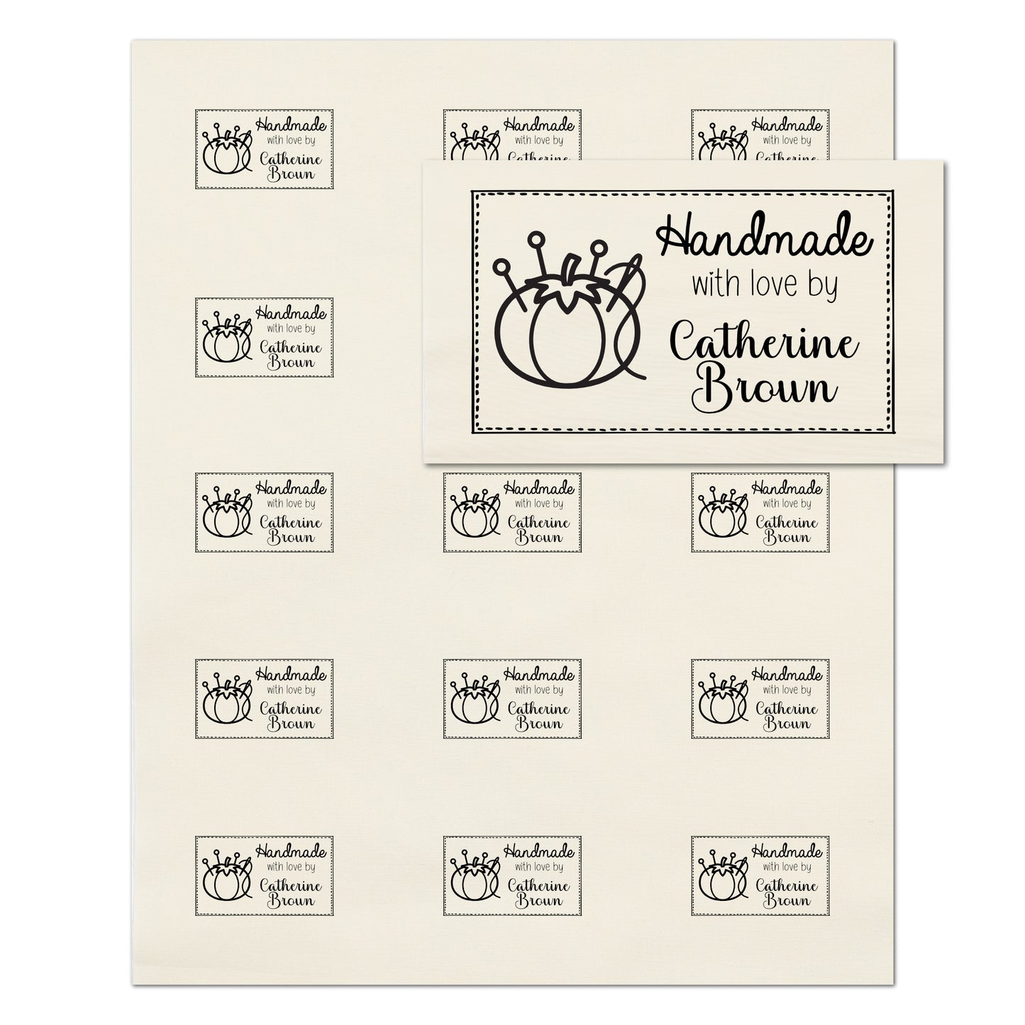Quilt Labels - Handmade, Sewing, Tomato, Fabric Tags, Personalized, Custom, Quilting, Craft, Cotton, Canvas