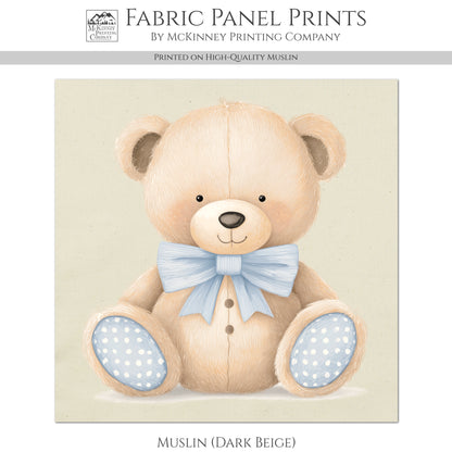 Teddy Bear Fabric - Baby Fabric Panels, Boy, Sewing, Large Print, Block, Cotton, Quilt, Wall Art, Nursery, Shower Gift