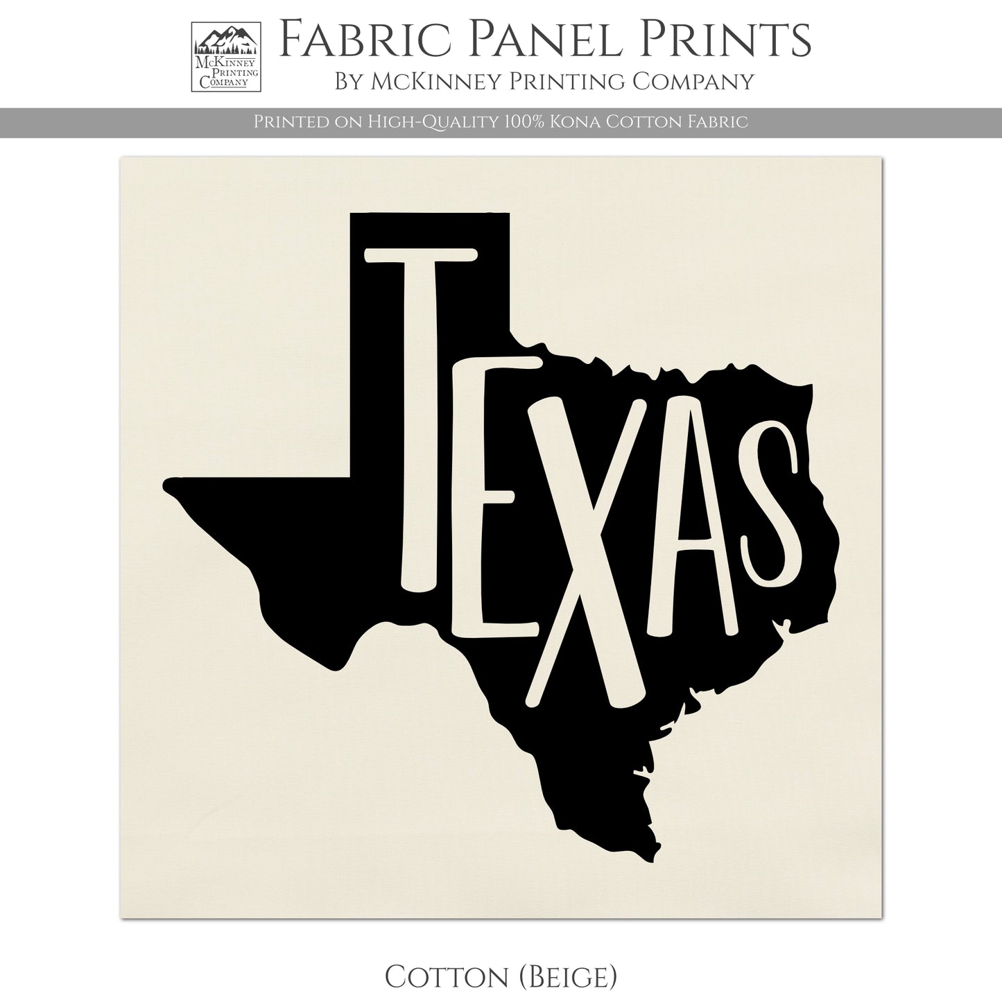 Texas Fabric - State Outline, Quilt Block - Cotton