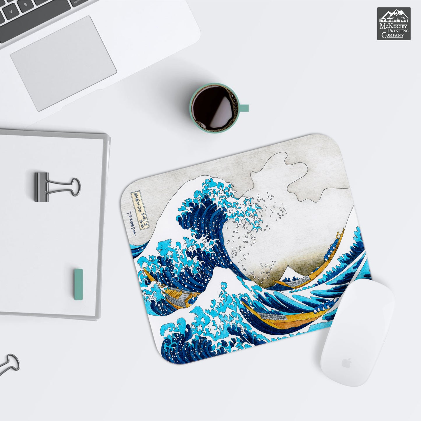The Great Wave Off Kanagawa, Mouse Pad, Laptop, Computer Accessories, Desk Pad, Japanese Art, Hokusai