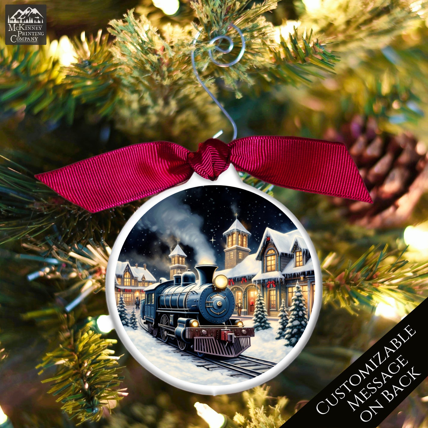 Victorian Christmas Ornaments - Christmas Village, Train Station, Custom