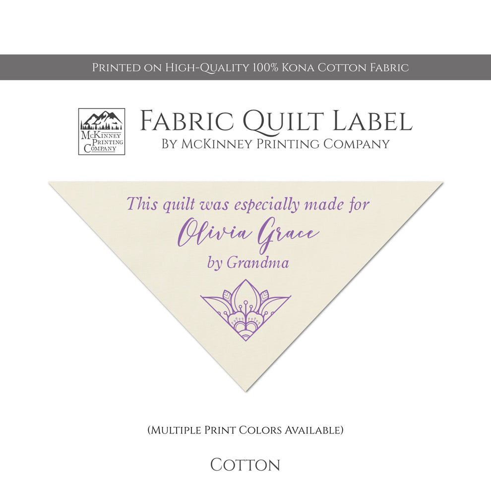 Quilt Label - Triangle, Custom, Personalized Name, Sewing, Quilting, C ...