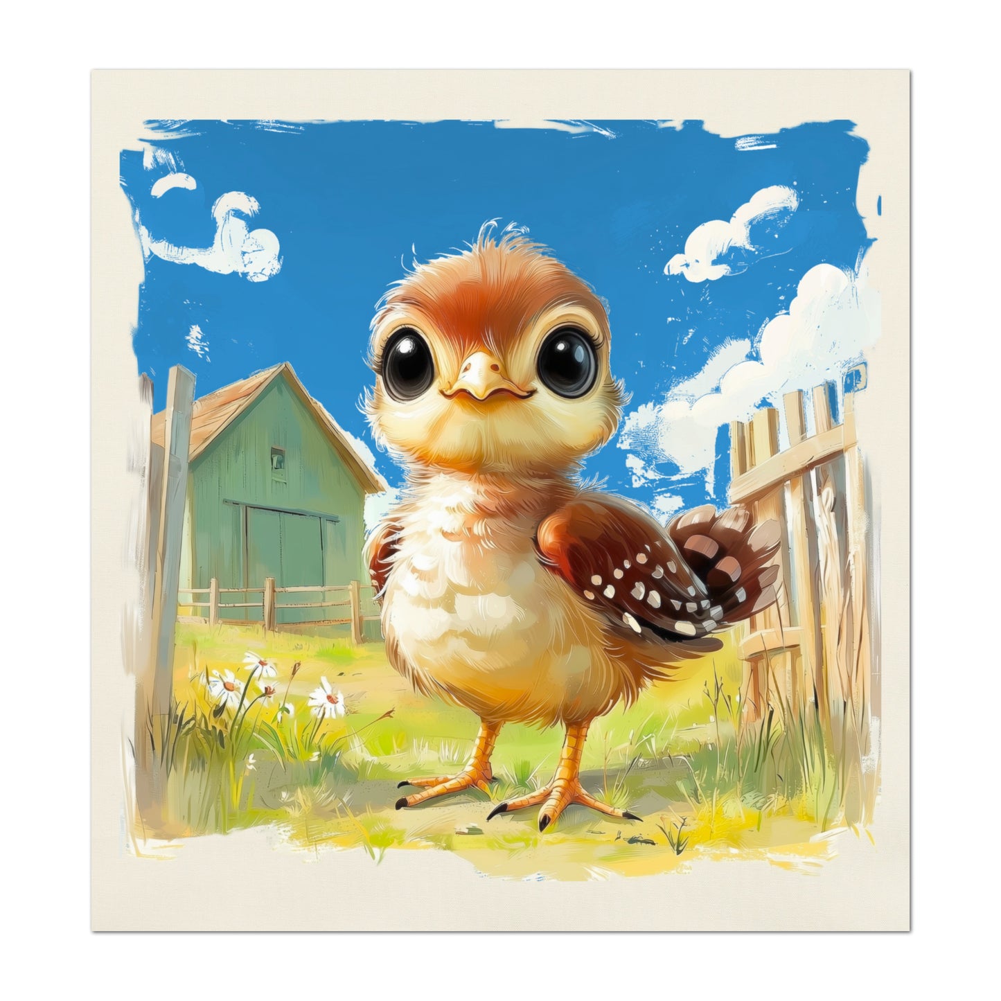 Farm Animal Fabric - Turkey, Baby Fabric Panels, Cotton, Nursery Décor, Infant, Quilt Block, Wall Art, Quilting, Sewing