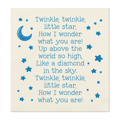 Twinkle Twinkle Little Star - Baby Fabric Panels, Nursery Rhyme, Wall Art, Decor, Cotton, Quilt Block, Baby Blanket, Infant, Sewing, Quilting