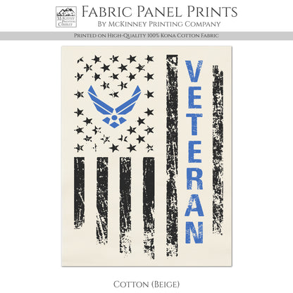 Air Force - Patriotic Fabric, Veteran, Military, Flag, Airman, Memorial, Retired, VA, Quilting, Crafts, Quilts of Valor