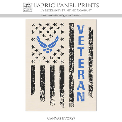 Air Force - Patriotic Fabric, Veteran, Military, Flag, Airman, Memorial, Retired, VA, Quilting, Crafts, Quilts of Valor