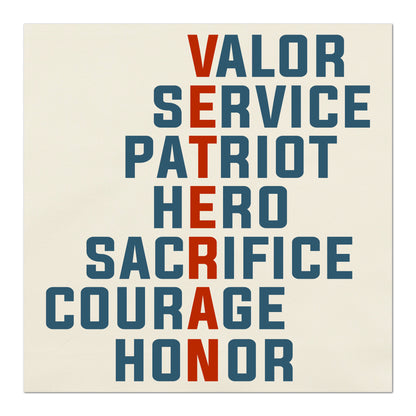 Patriotic Quilt - Veteran, Valor, Service, Patriot, Hero, Sacrifice, Courage, Honor