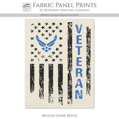 Air Force - Patriotic Fabric, Veteran, Military, Flag, Airman, Memorial, Retired, VA, Quilting, Crafts, Quilts of Valor