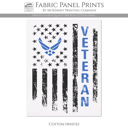 Air Force - Patriotic Fabric, Veteran, Military, Flag, Airman, Memorial, Retired, VA, Quilting, Crafts, Quilts of Valor