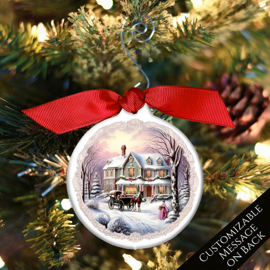 Victorian Christmas Ornaments - House, Antique, Vintage, Shabby Chic