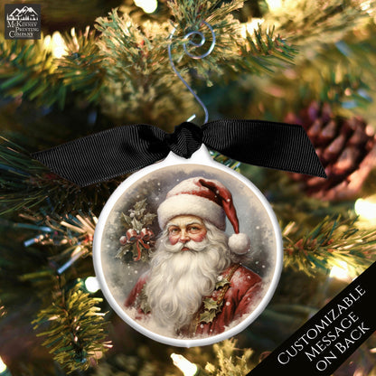 Victorian Christmas Ornaments - Vintage Santa, Shabby Chic Décor