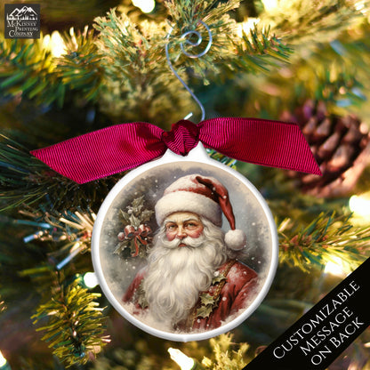 Victorian Christmas Ornaments - Vintage Santa, Shabby Chic Décor